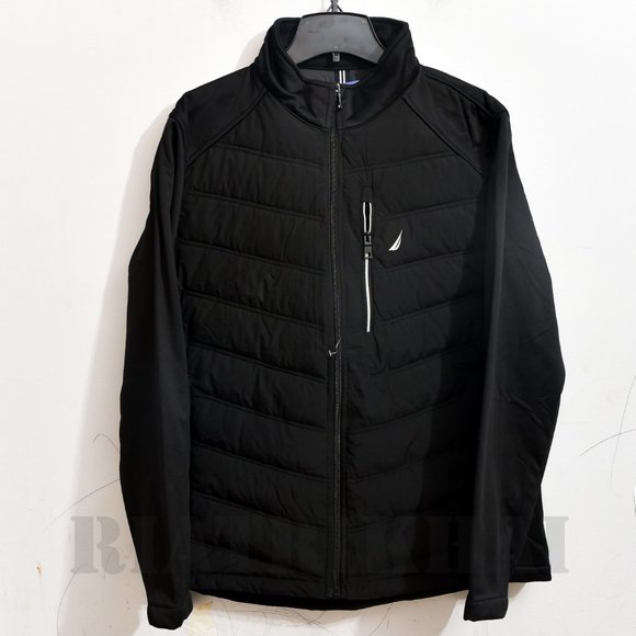 BLACK NWT Nautica Men's Mix Media Jacket - Picture 3 of 9